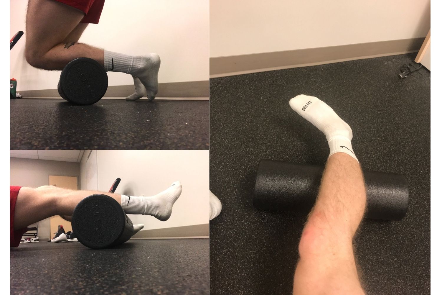 Photo of rolling positions to treat shin splints