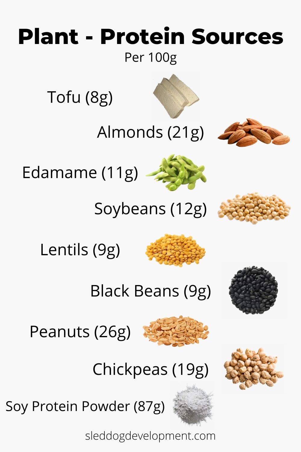 Photo of a Plant Protein Grams Chart