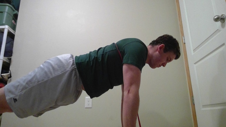Photo of a Banded Pushup Top Position